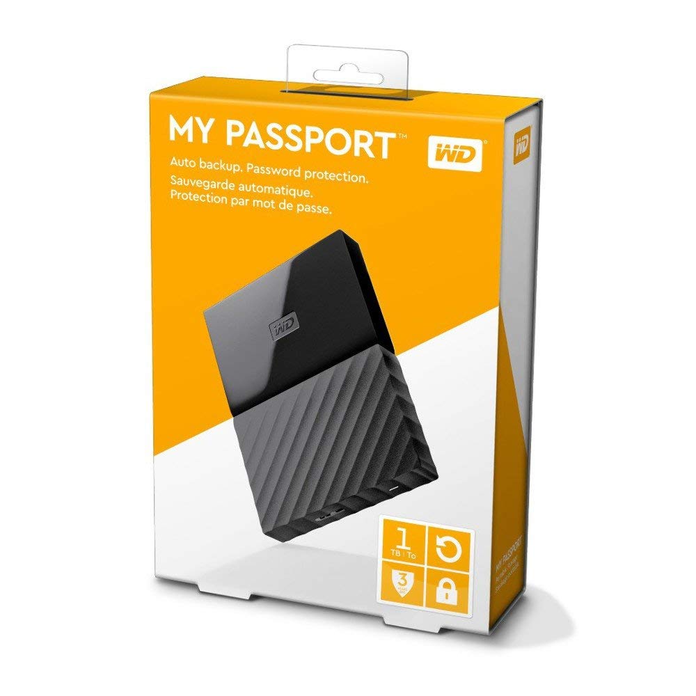 Western Digital Disque dur externe My Passport 5 TB, Noir